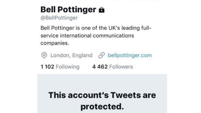 Твиттер-страница Белла Поттингера, как она выглядела в конце июня