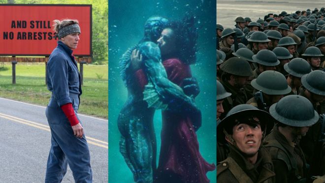 Fotogramas de "Tres anuncios por un crimen", "La forma del agua" y "Dunkerque" (Foto: IMDB)