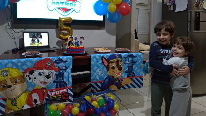 Joaquim durante festa de aniversário