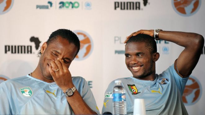 Football : Samuel Eto’o et Didier Drogba collaborateurs officiels du président de la CAF