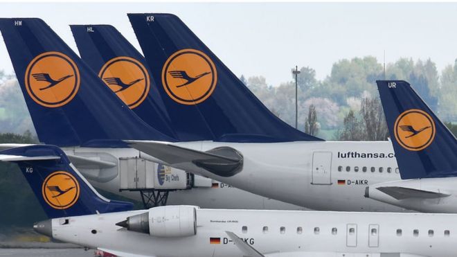 Плоские хвосты Lufthansa