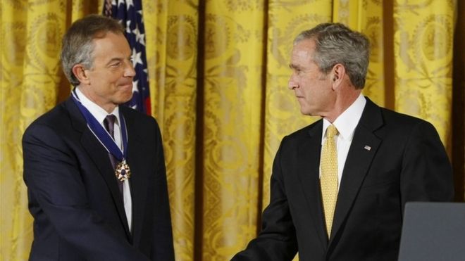 Тони Блэр и Джордж Буш