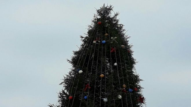 Вифлеемская звезда на новогодней елке, Молодечно, Беларусь, 2018