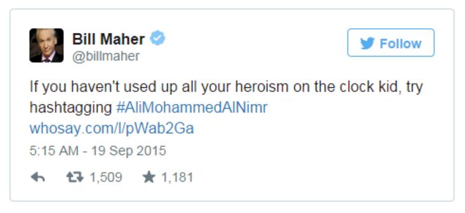 Если вы не использовали весь свой героизм на часах, малыш, попробуйте хэштегом #AliMohammedAlNimr