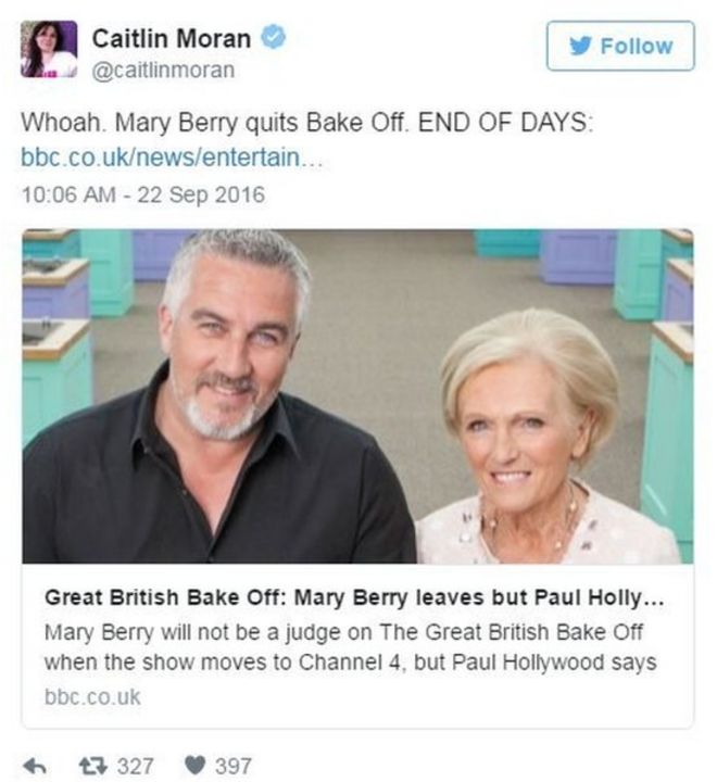 Whoah. Мэри Берри выходит из Bake Off. КОНЕЦ ДНЕЙ: