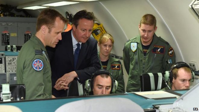 Премьер-министр Дэвид Кэмерон во время посещения RAF Coningsby в Линкольншире