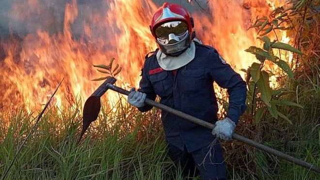 Incendio en la Amazonía.