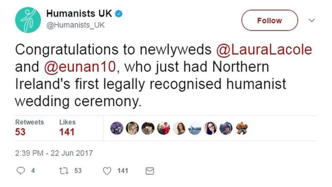Твит гуманистов Великобритании