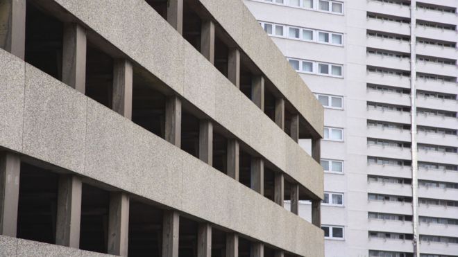 Edifício de concreto em Birmingham, na Inglaterra