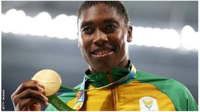 Mwanariadha wa Afrika Kusini Caster Semenya ni mshindi mara mbili wa Olimpiki umbali wa mita 800