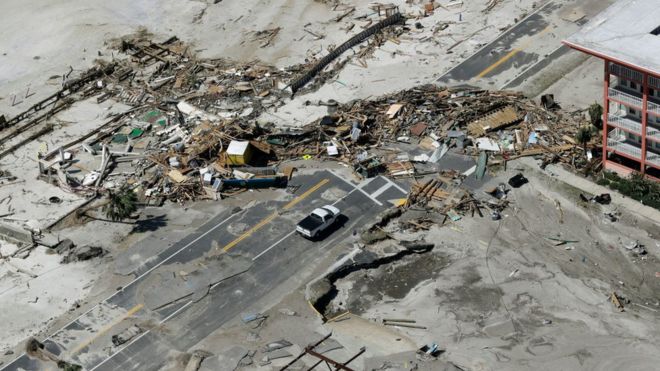 Imagen aÃ©rea de la devastaciÃ³n del huracÃ¡n Michael en Mexico Beach.