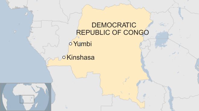 Карта Юмби в ДР Конго