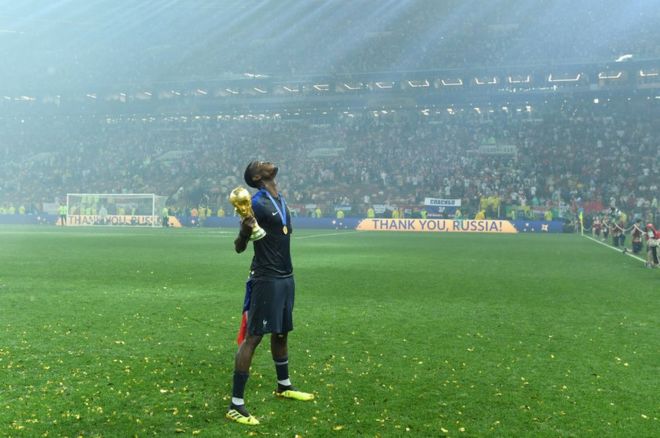 Paul Pogba holds the World Cup