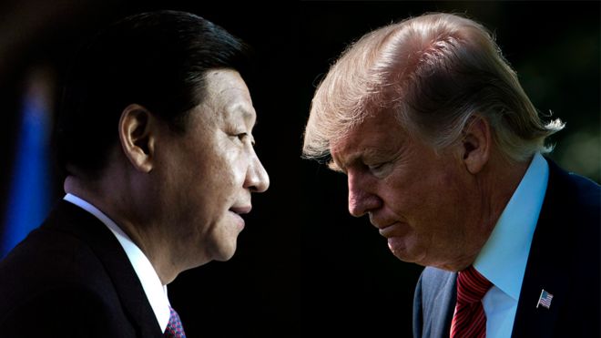 Presidente de China, Xi Jinping, y presidente de Estados Unidos, Donald Trump.