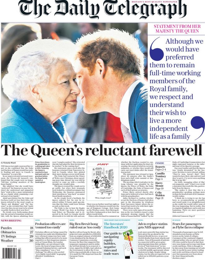 The Daily Telegraph front page