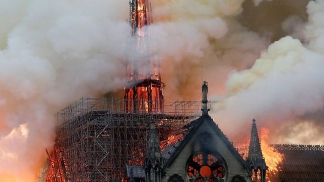 Fogo na catedral de Notre-Dame, em abril