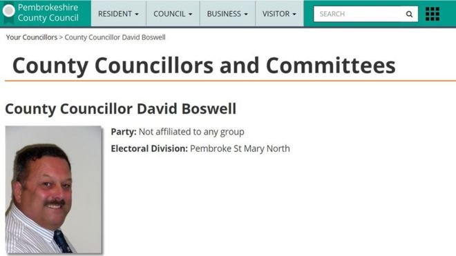 Скриншот веб-сайта Совета Пембрукшир