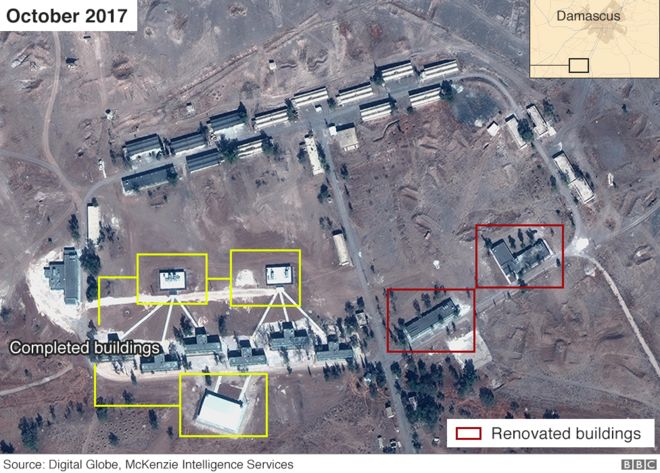 Спутниковое изображение соединения в Сирии