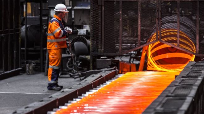 Стержневая мельница Scunthorpe компании British Steel Бренд British Steel вернулся в 2016 году после того, как компания была куплена инвестиционной фирмой