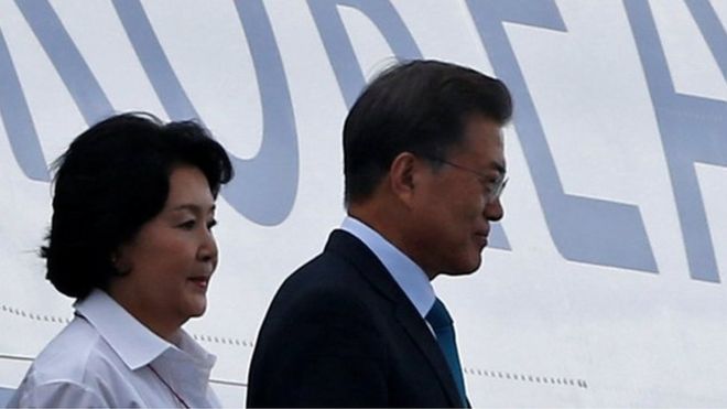 文在寅與夫人金正淑