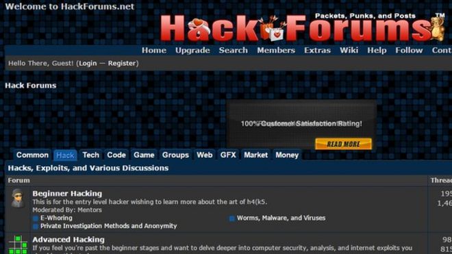 Домашняя страница Hack Forums