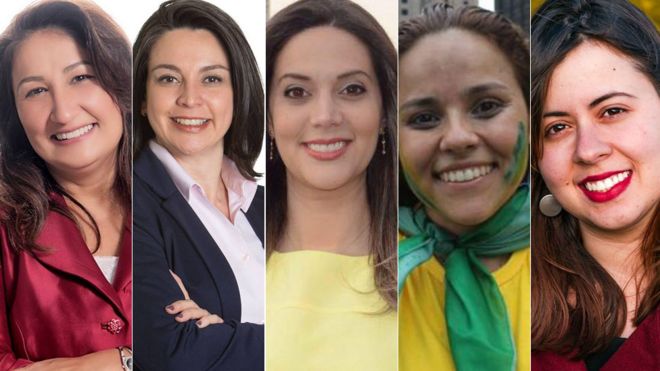 Rute Costa, Aline Cardoso, Adriana Ramalho, Janaina Lima e Sâmia Bonfim
