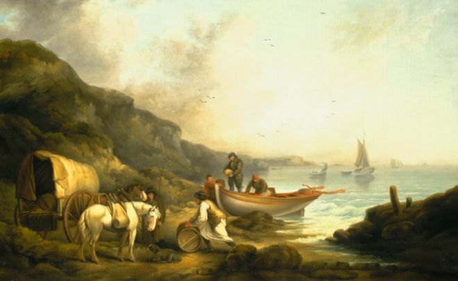 Контрабандисты от Джорджа Морланда. Авторское право: Национальный морской музей, Лондон