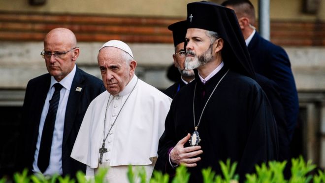 Папа Франциск посетил Священный Синод Болгарской Православной Церкви, 5 мая 2019 года