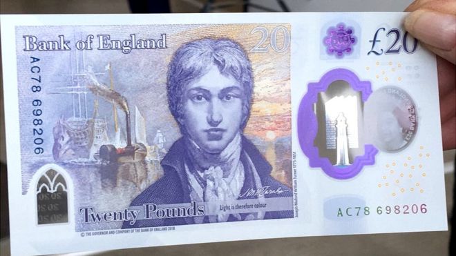 Новая банкнота номиналом 20 фунтов стерлингов
