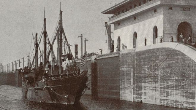 Buque en Panamá a principios del siglo XX
