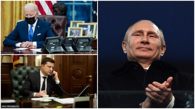Байден, Зеленський, Путін