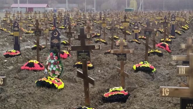 Кладбище погибших на войне россиян