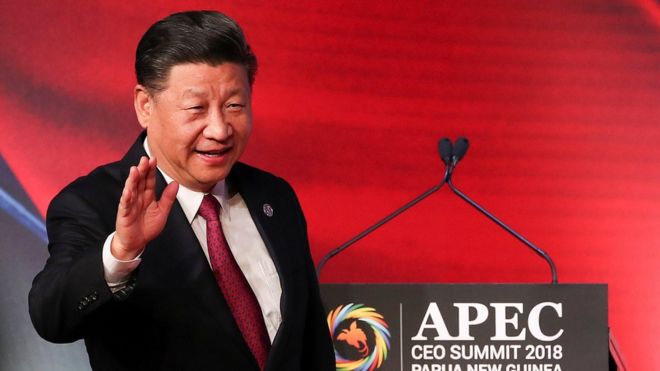 Президент Китая Си Цзиньпин прибыл на саммит АТЭС-2018 в Порт-Морсби, Папуа-Новая Гвинея,