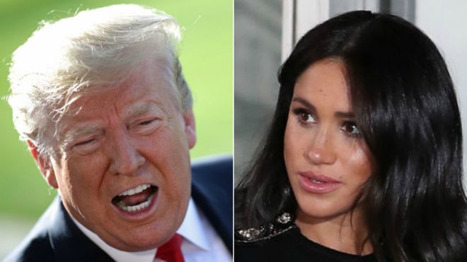 Composite image of President Trump and Meghan, Duchess of Sussex