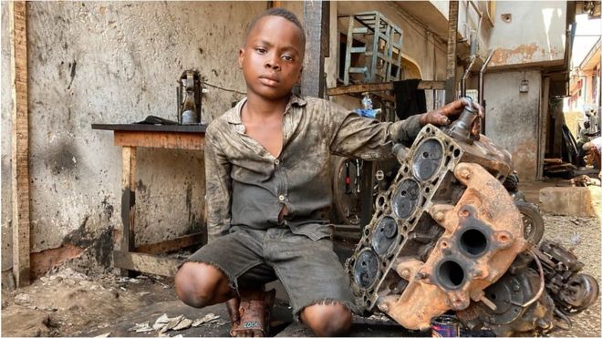 "Benjamin six-year-old Nigerian auto mechanic"