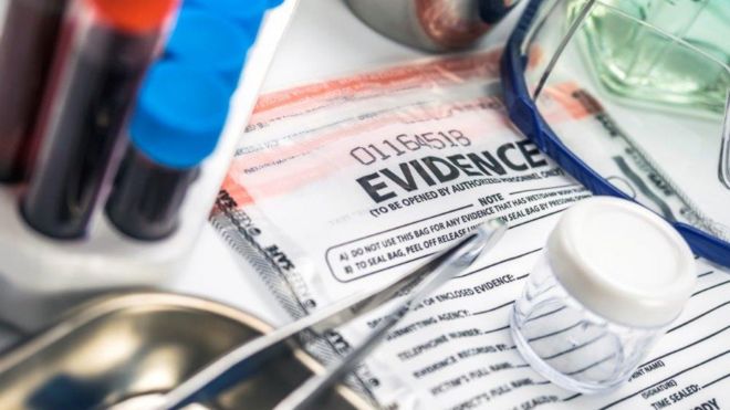 Evidence bag and lab equipment