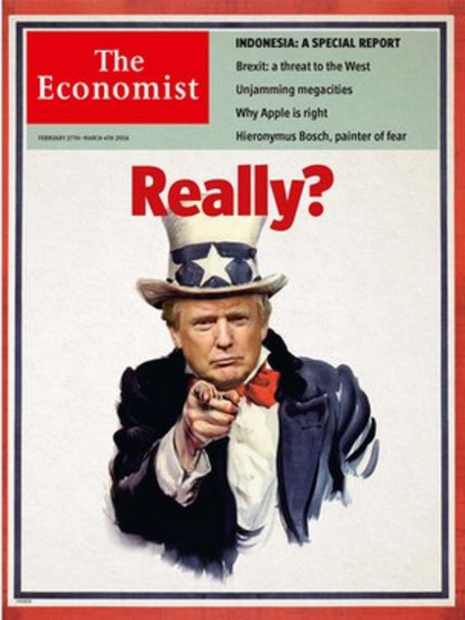 Обложка The Economist с Дональдом Трампом