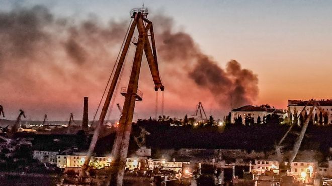 Fire in Sevastopol Docks