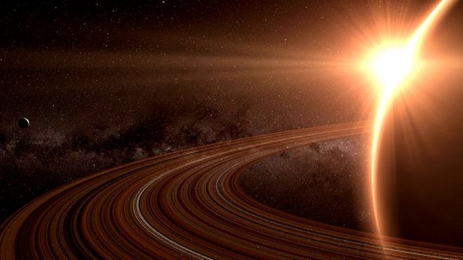 Впечатление художника о Сатурне и его кольцах