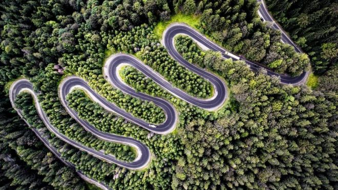 A road in Transylvania, Romania.