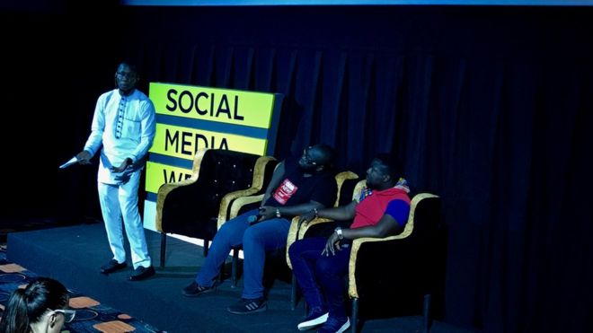Pidgin session inside Social Media Week Accra