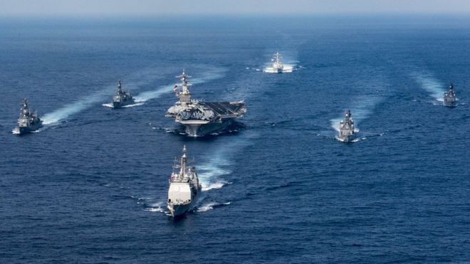 بيونغيانغ تهدد برد قوي على نشر قطع بحرية أمريكية قبالة شبه الجزيرة الكورية _95580416_mediaitem95580415