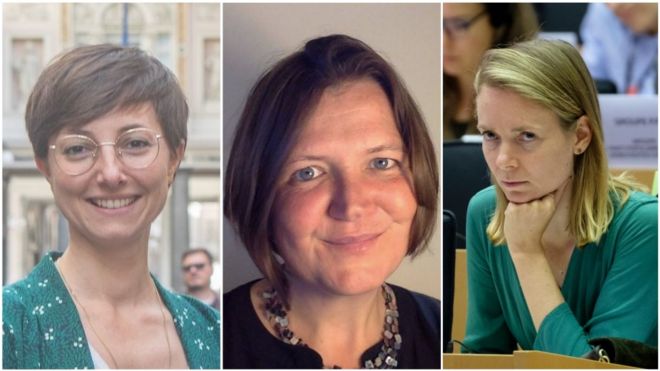 Từ trái: Nghị sĩ Saskia Brichmont, Ellie Chowns và Anna Cavanizzi