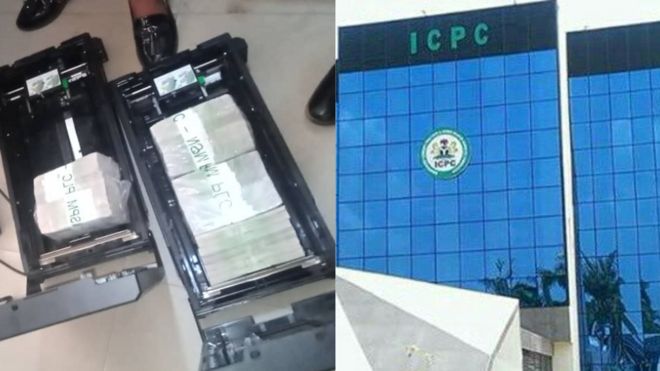 Collage picture of ICPC and jammed ATM