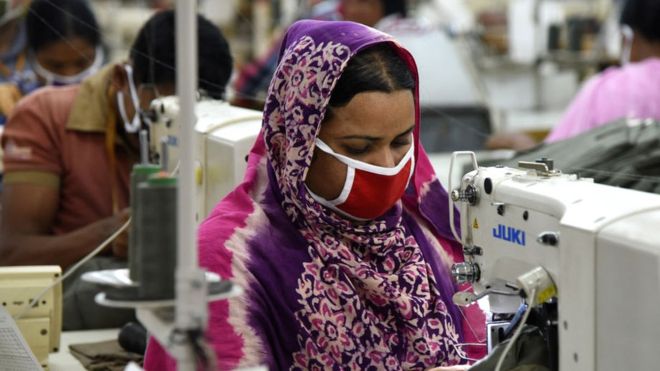 Garment worker in Dhaka factory