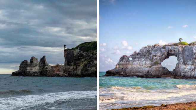 Punta Ventana before and after composite