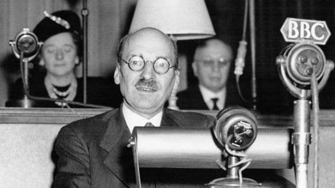Фотография премьер-министра лейбористов Клемента Эттли в 1945 году