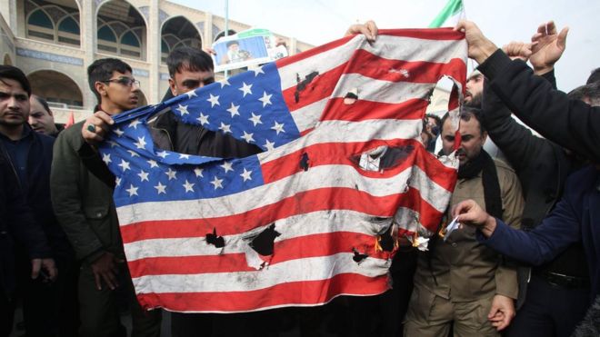 Iranians in Tehran have demonstrated against General Soleimani's killing