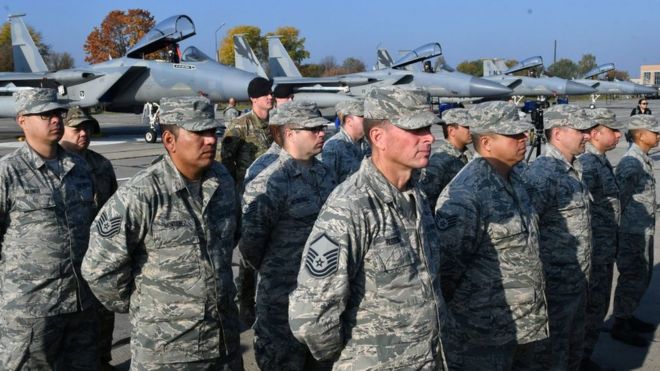 USAF servicemen at air base