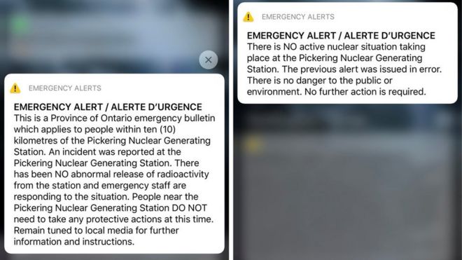 Провинциальное аварийное оповещение объявляет об инциденте на АЭС Пикеринг